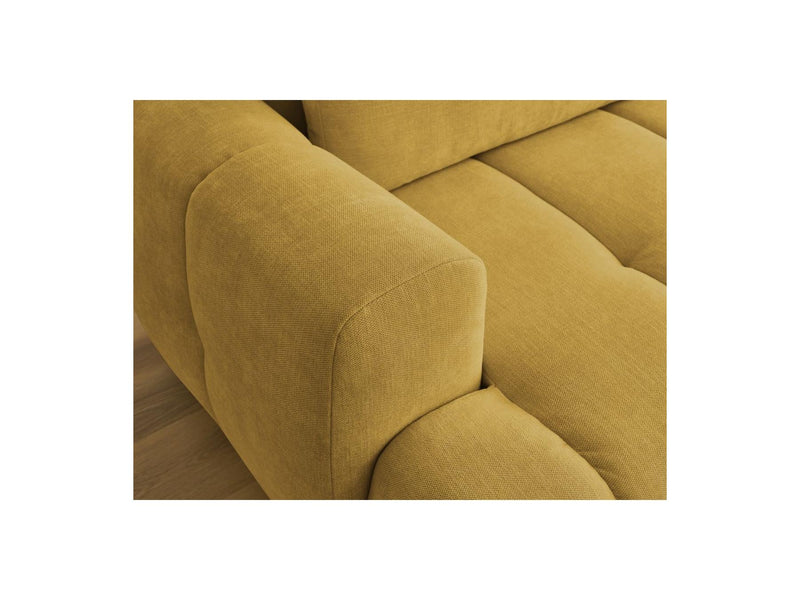 Canapé D'Angle Convertible - Fuji - Tissu Lisse Avec Pouf - Angle Droit