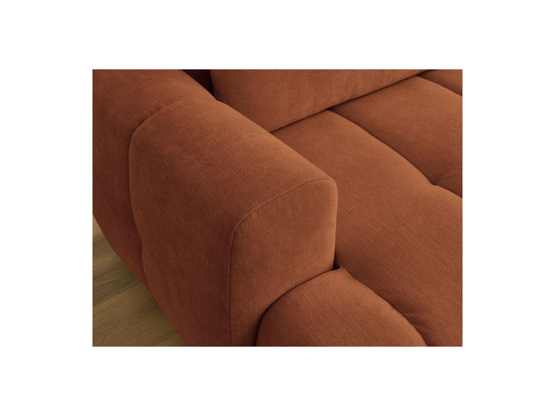 Canapé D'Angle Convertible - Fuji - Tissu Lisse Avec Pouf - Angle Droit