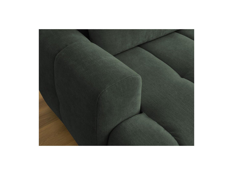 Canapé D'Angle Convertible - Fuji - Tissu Lisse Avec Pouf - Angle Droit