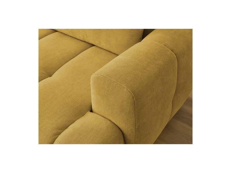 Canapé D'Angle Convertible - Fuji - Tissu Lisse Avec Pouf - Angle Gauche