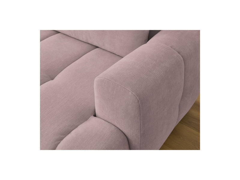 Canapé D'Angle Convertible - Fuji - Tissu Lisse Avec Pouf - Angle Gauche