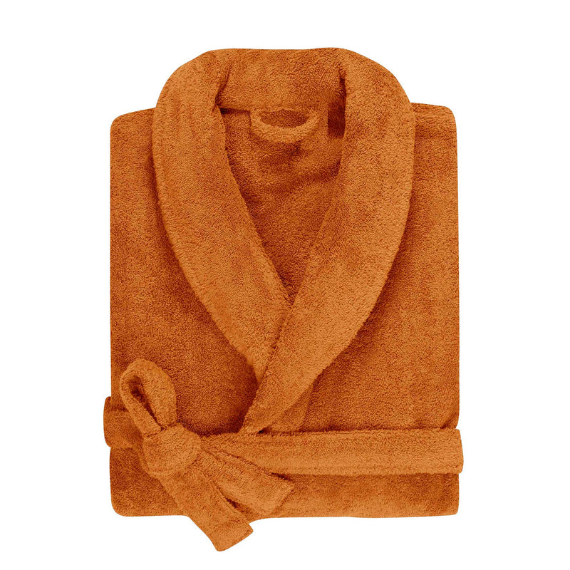 Shawl Collar Bathrobe 100% Organic Cotton Natural Softness - Turmeric