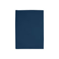Blanc Cerise – Douceur Lavée - Drap Plat - Bleu Nuit, plaid en coton bleu marine, vue de face, sur fond blanc