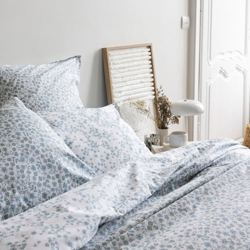 Housse De Couette En Percale De Coton Aquarelle - Celadon
