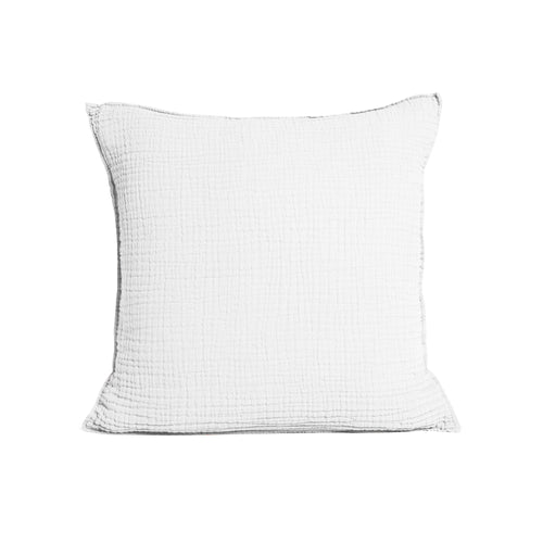 Housse de Coussin Simplement Gaufré - Gaze de Coton - Blanc