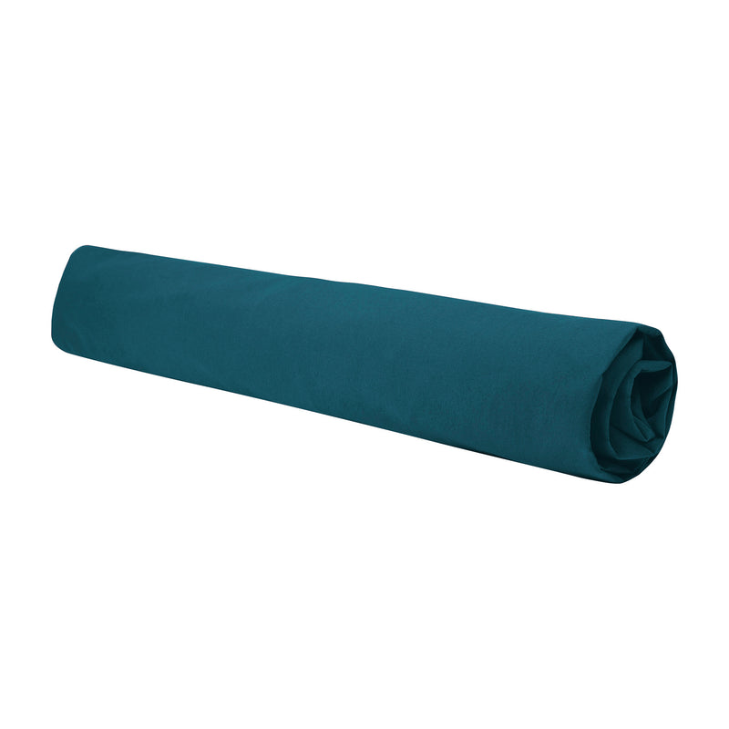 Soft Washed Fitted Sheet - Cotton Percale - Petrol Blue