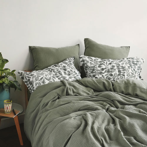 Housse de Couette Simplement Gaufré - Gaze de Coton - Kaki