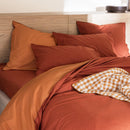 Washed Softness Pillowcase - Cotton Percale - Sienna Red/Terracotta