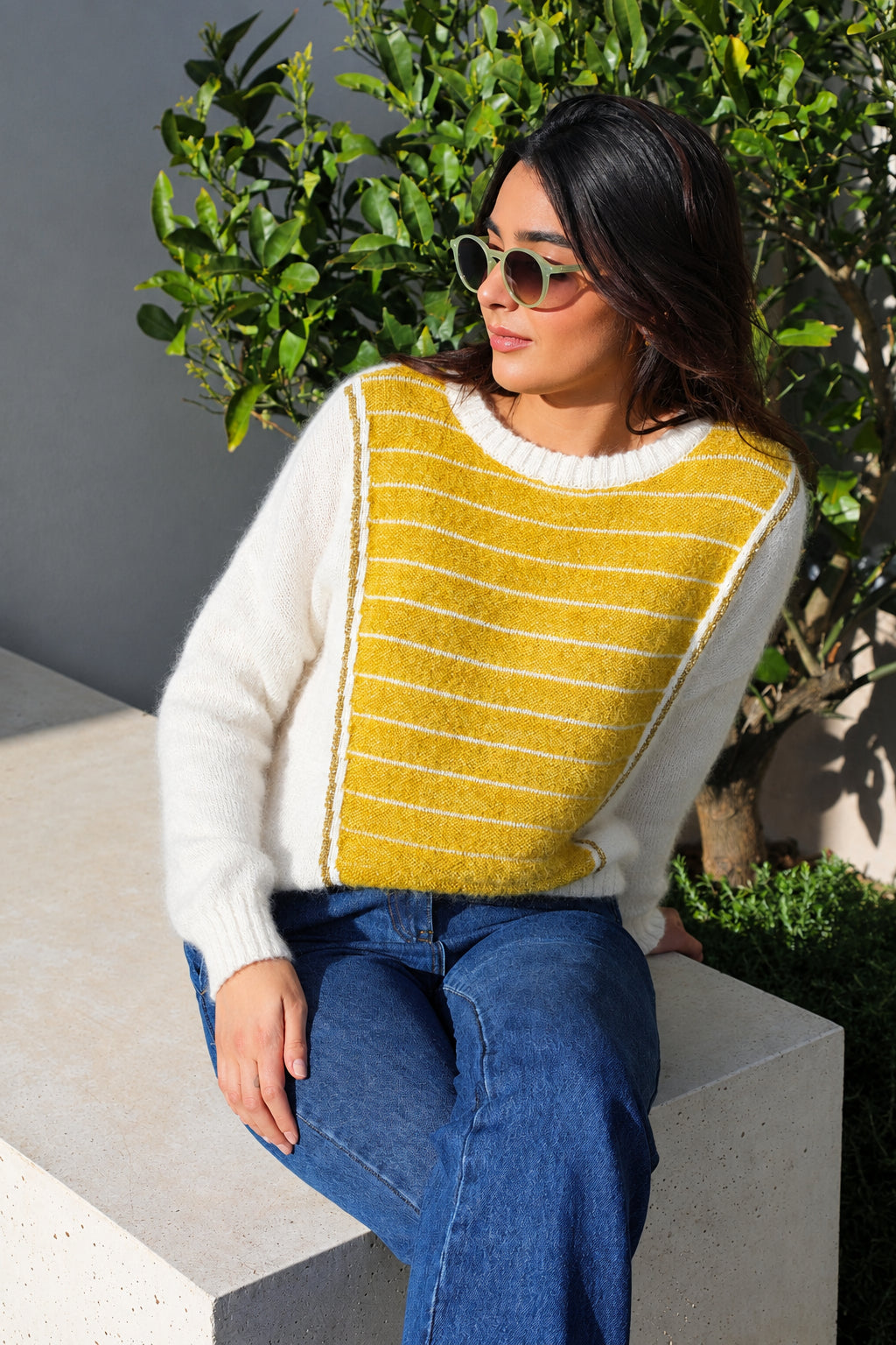 Pull Petra Naturel Et Palmier