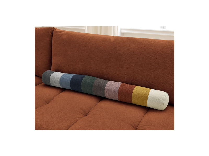 Canapé D'Angle L Convertible - Fuji - Tissu Lisse Avec Pouf - Angle Gauche