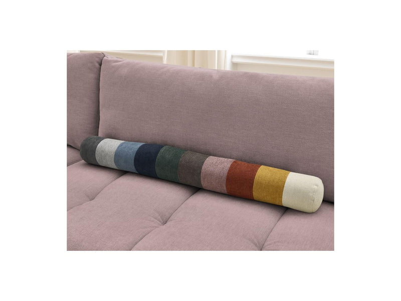 Canapé D'Angle L Convertible - Fuji - Tissu Lisse Avec Pouf - Angle Gauche