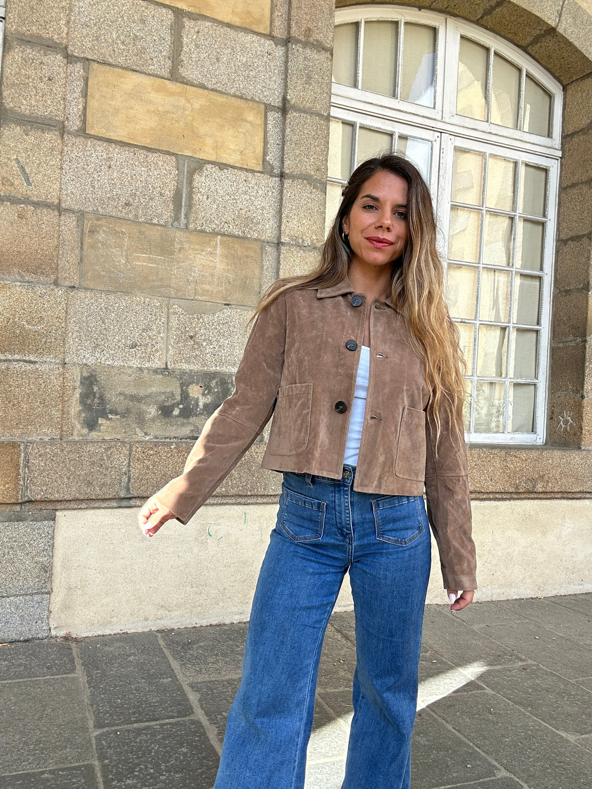 Chaqueta efecto ante Aline
