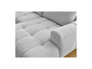 Canapé Panoramique Convertible - Fuji - Tissu Lisse Avec Pouf - Angle Droit
