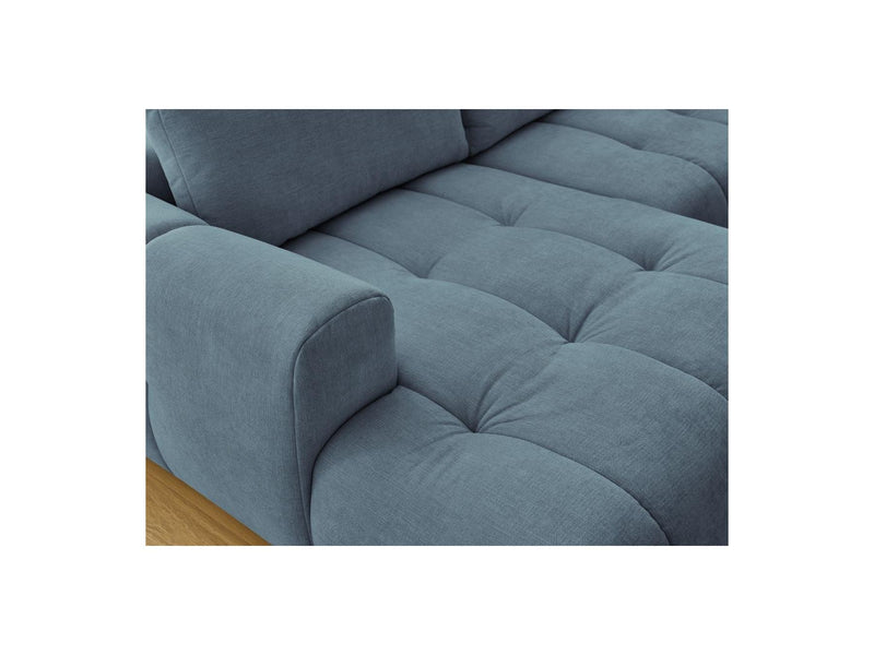 Canapé Panoramique Convertible - Fuji - Tissu Lisse Avec Pouf - Angle Gauche