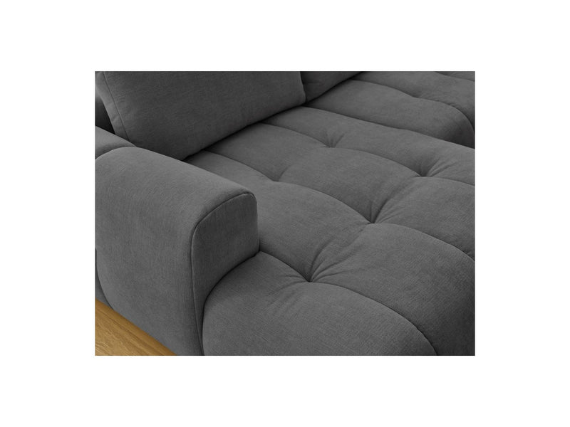 Canapé Panoramique Convertible - Fuji - Tissu Lisse Avec Pouf - Angle Gauche