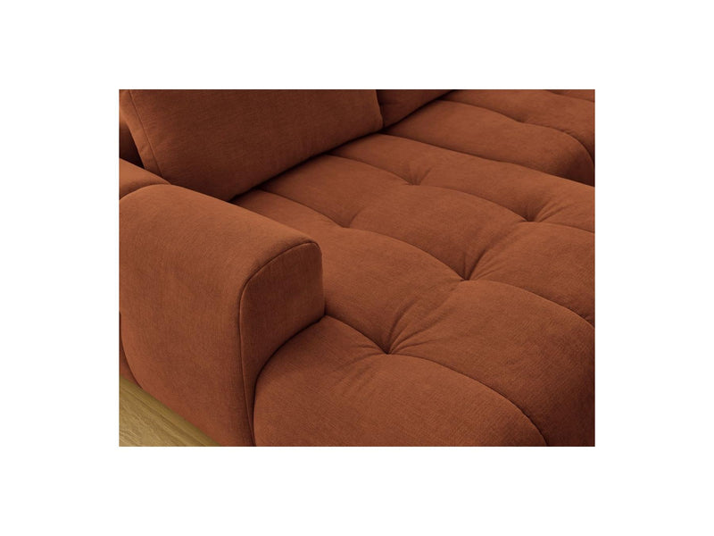 Canapé Panoramique Convertible - Fuji - Tissu Lisse Avec Pouf - Angle Gauche