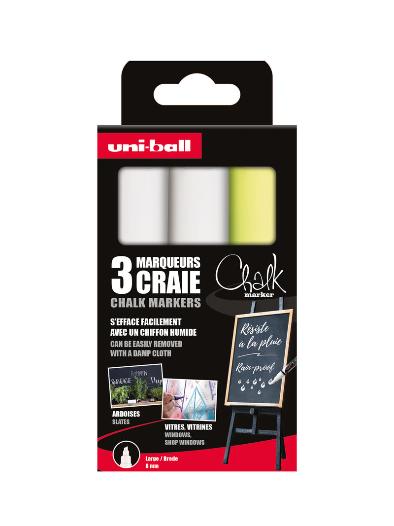 3 Marqueurs Craie - Pointe Large - Uni-Ball