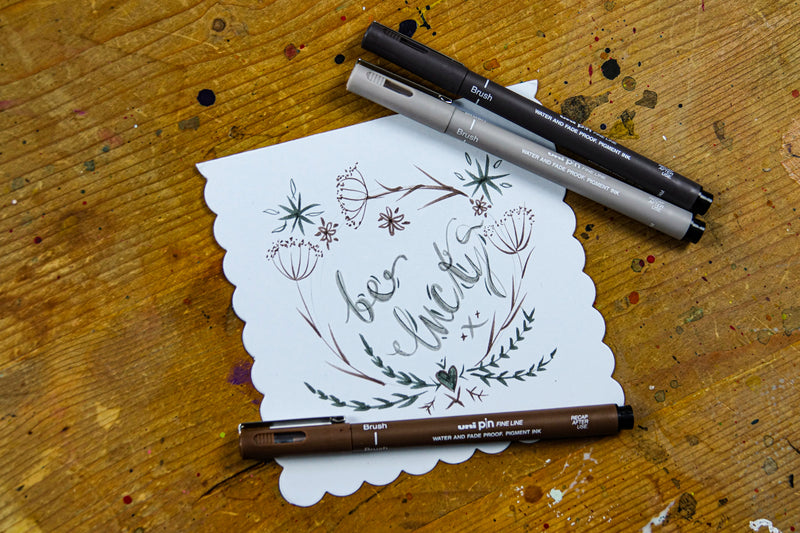 5 Feutres - Pointe Calibrée - Lettering - Uni-Ball