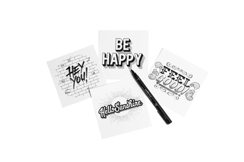 5 Feutres - Pointe Calibrée - Calligraphie - Uni-Ball