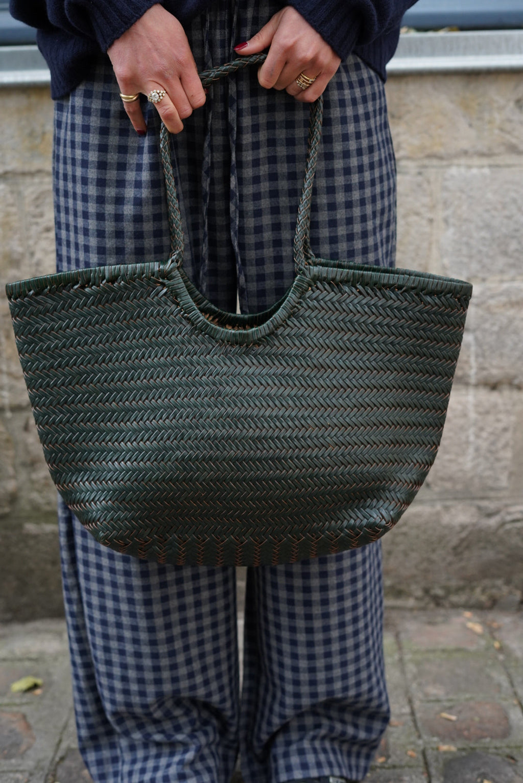 Dark Green Braided Bag