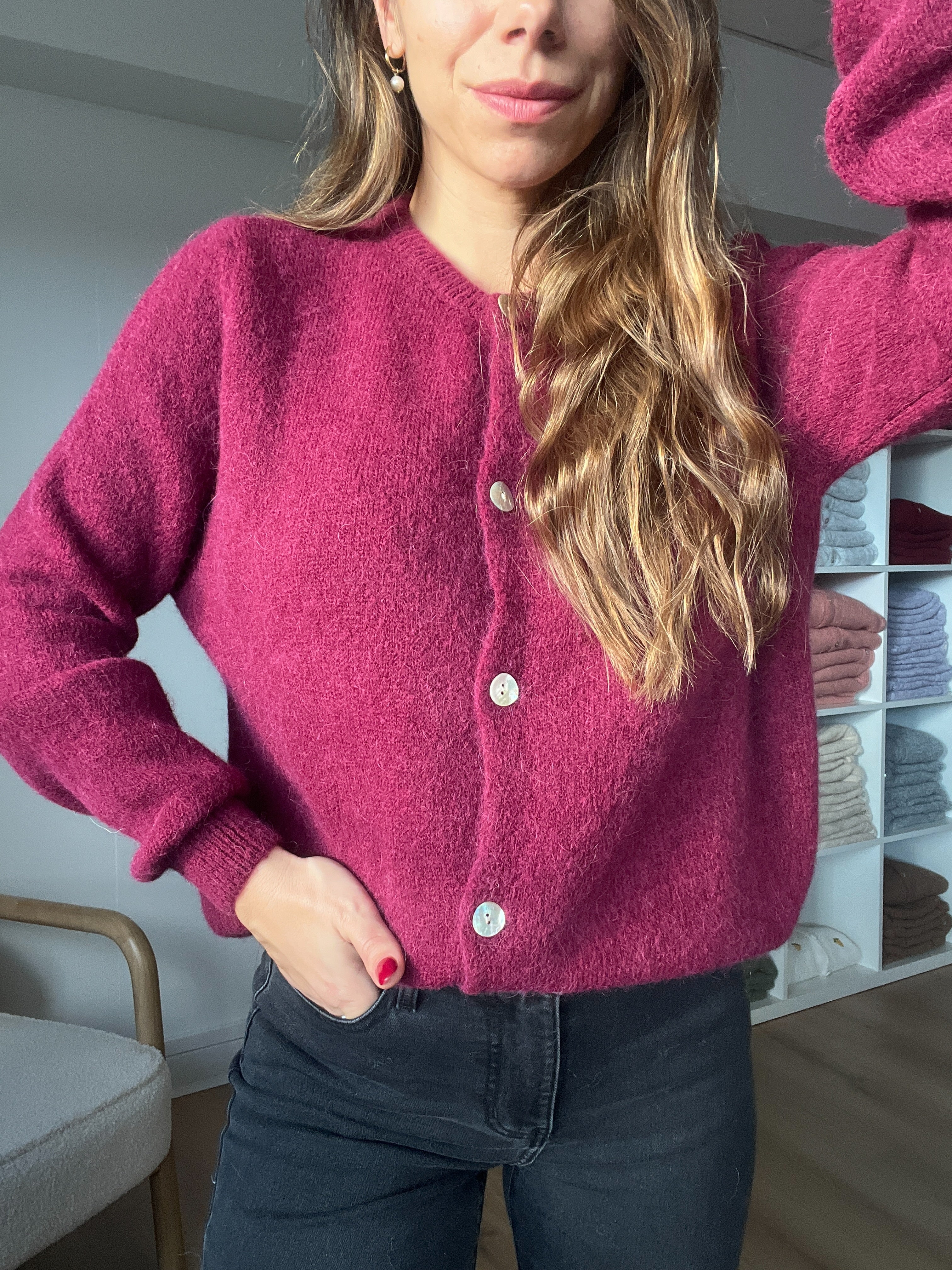 Léonie burgundy wool knit