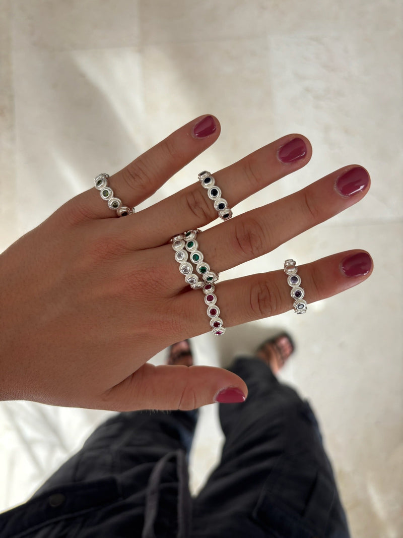 Lágrima Azul Plata Ring
