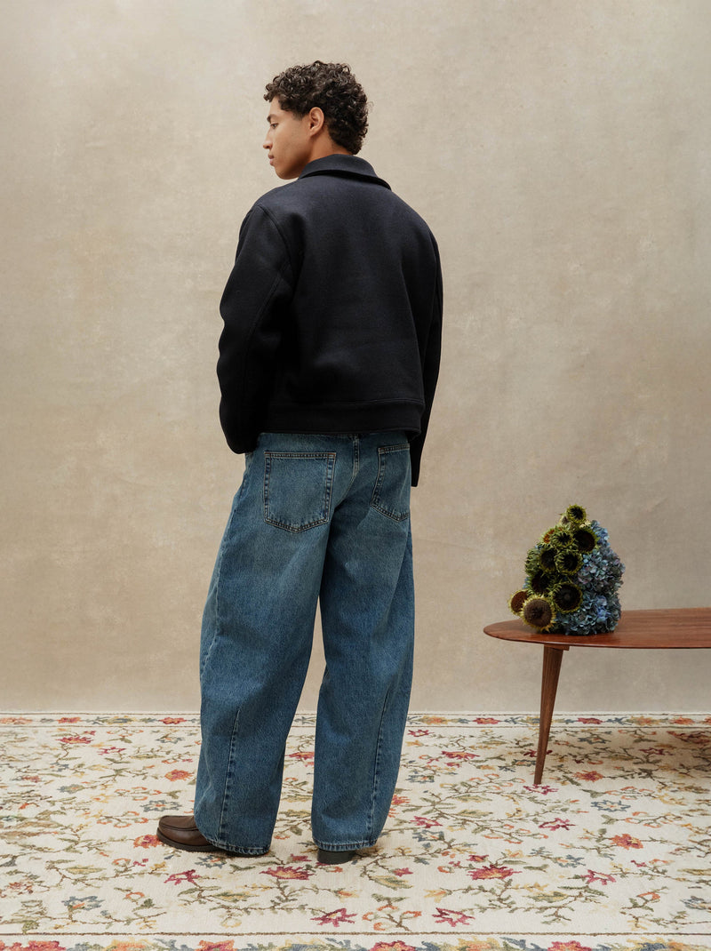 Blouson Sculpture Bleu Minuit