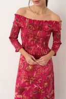 Vestido Bardot Framboise - Vanó Studio