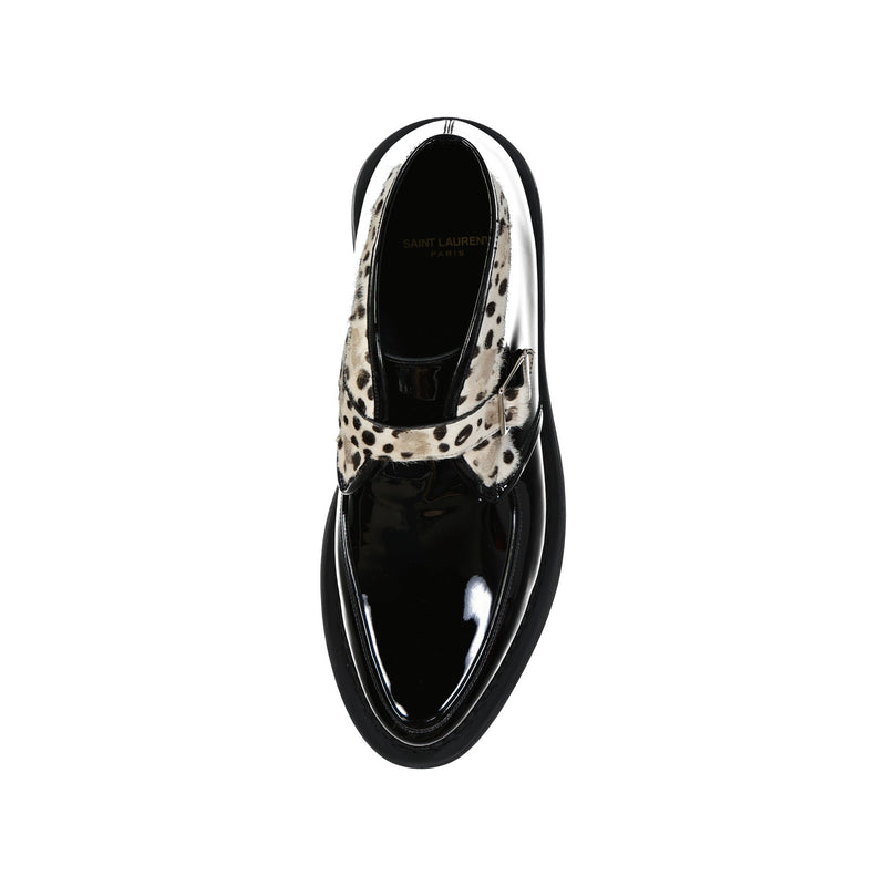 Bottes - Saint Laurent Leather And Fur  - Black