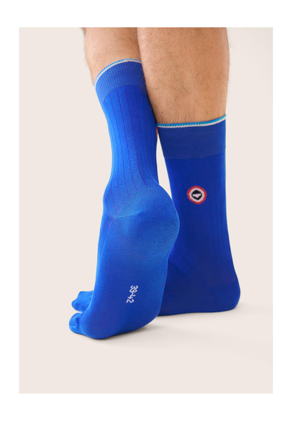 Nessy Fil d'Écosse Mid-Calf Socks - Nautical Blue
