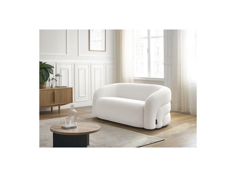 Canapé Droit Fixe 2 Places - Elina - Tissu Bouclette