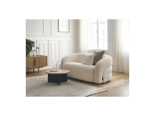 Canapé Droit Fixe 2 Places - Elina - Tissu Bouclette