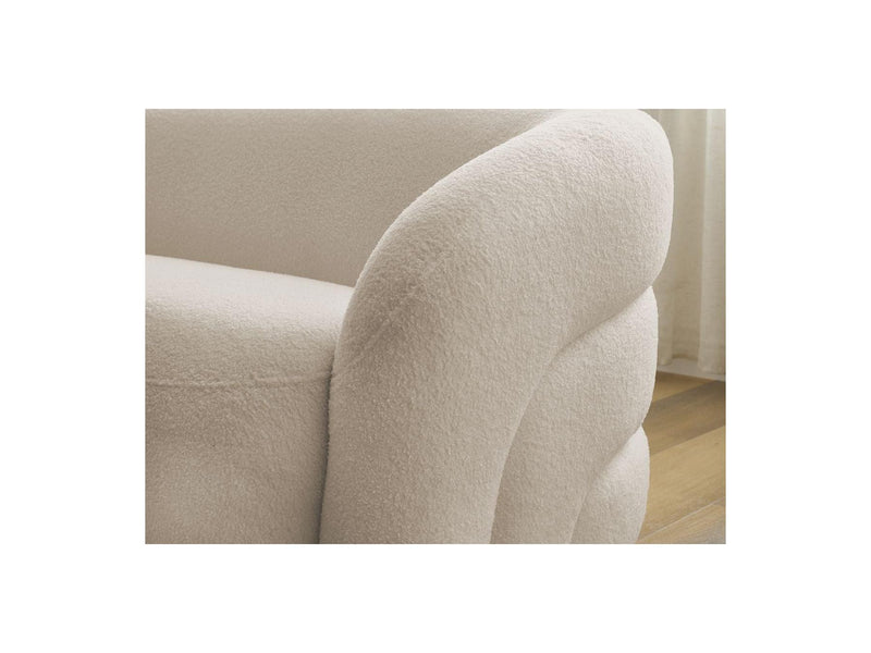 Canapé Droit Fixe 2 Places - Elina - Tissu Bouclette