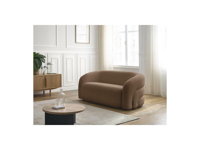 Canapé Droit Fixe 2 Places - Elina - Tissu Bouclette