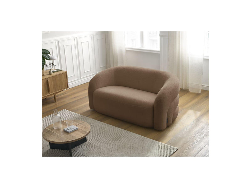 Canapé Droit Fixe 2 Places - Elina - Tissu Bouclette