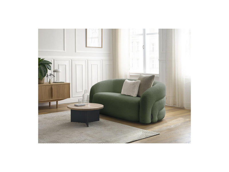 Canapé Droit Fixe 2 Places - Elina - Tissu Bouclette