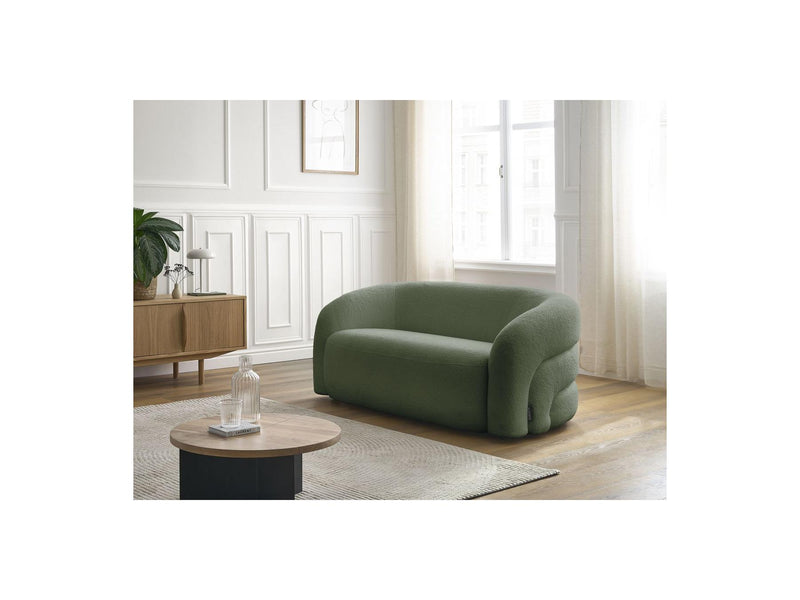 Canapé Droit Fixe 2 Places - Elina - Tissu Bouclette