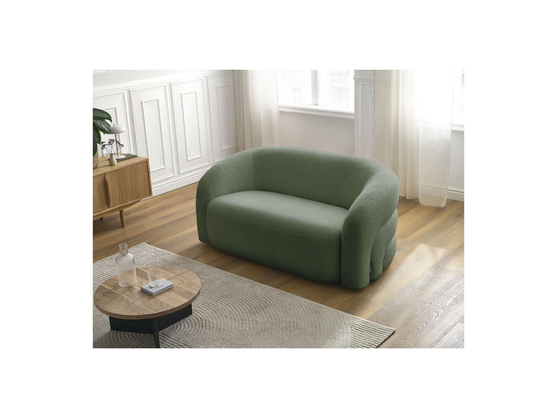 Canapé Droit Fixe 2 Places - Elina - Tissu Bouclette