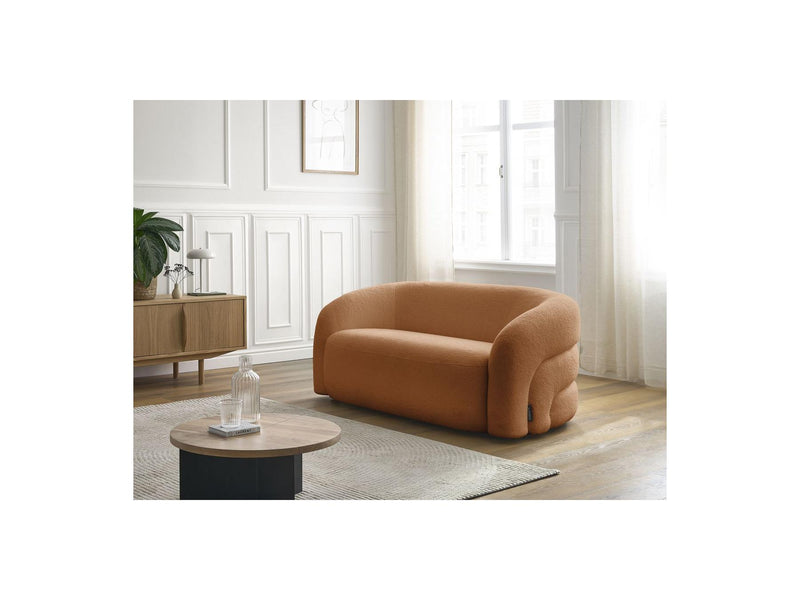 Canapé Droit Fixe 2 Places - Elina - Tissu Bouclette