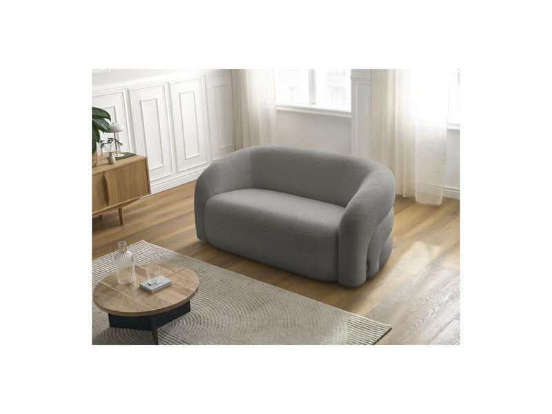 Canapé Droit Fixe 2 Places - Elina - Tissu Bouclette