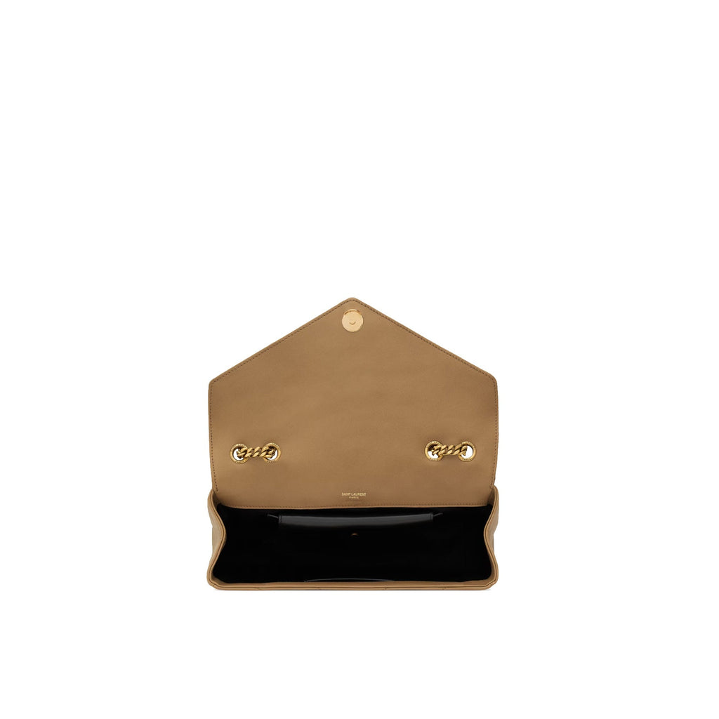 Saint Laurent Lou Lou Medium Axelremsväska - Beige - Dam