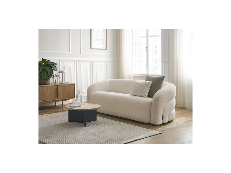 Canapé Droit Fixe 3 Places - Elina - Tissu Bouclette