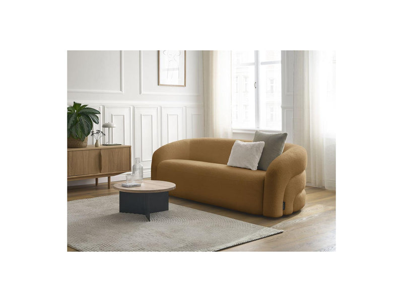 Canapé Droit Fixe 3 Places - Elina - Tissu Bouclette