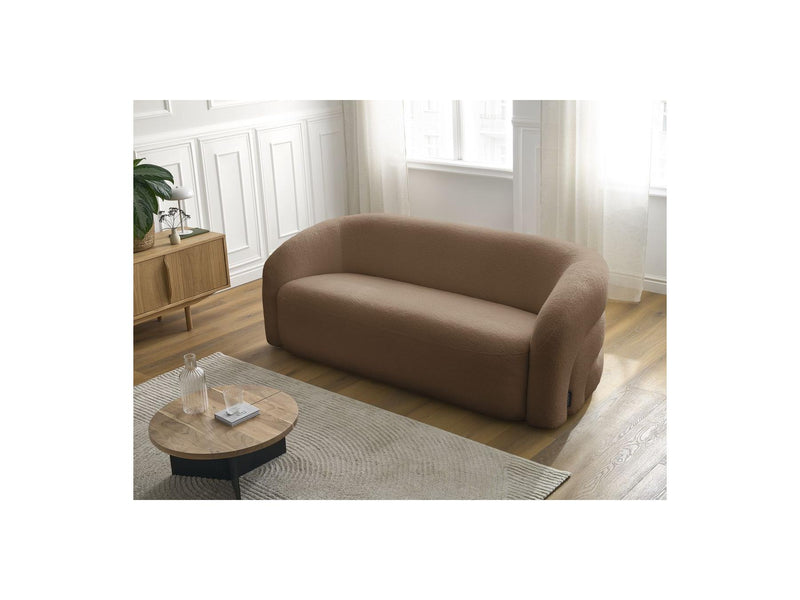 Canapé Droit Fixe 3 Places - Elina - Tissu Bouclette