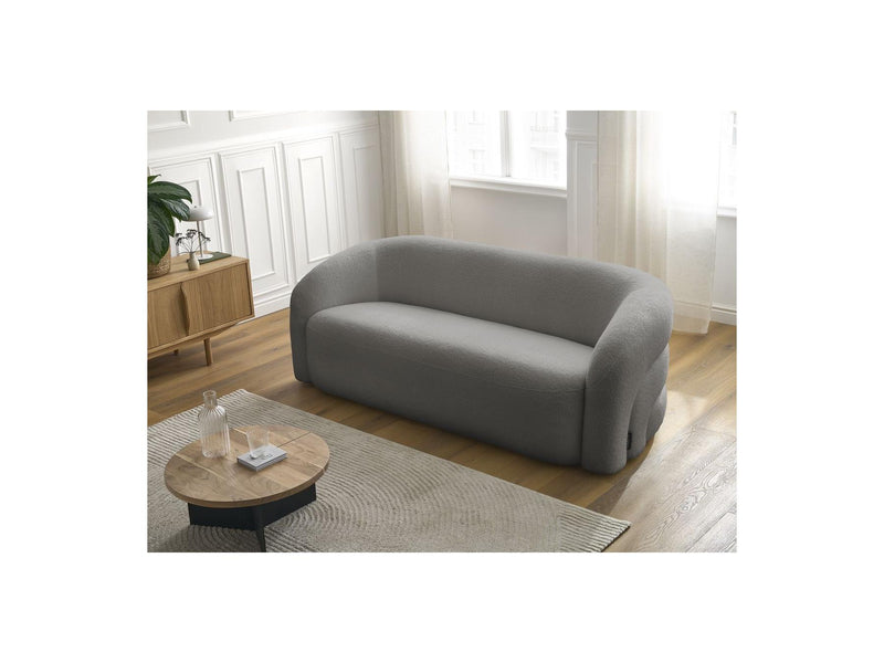 Canapé Droit Fixe 3 Places - Elina - Tissu Bouclette