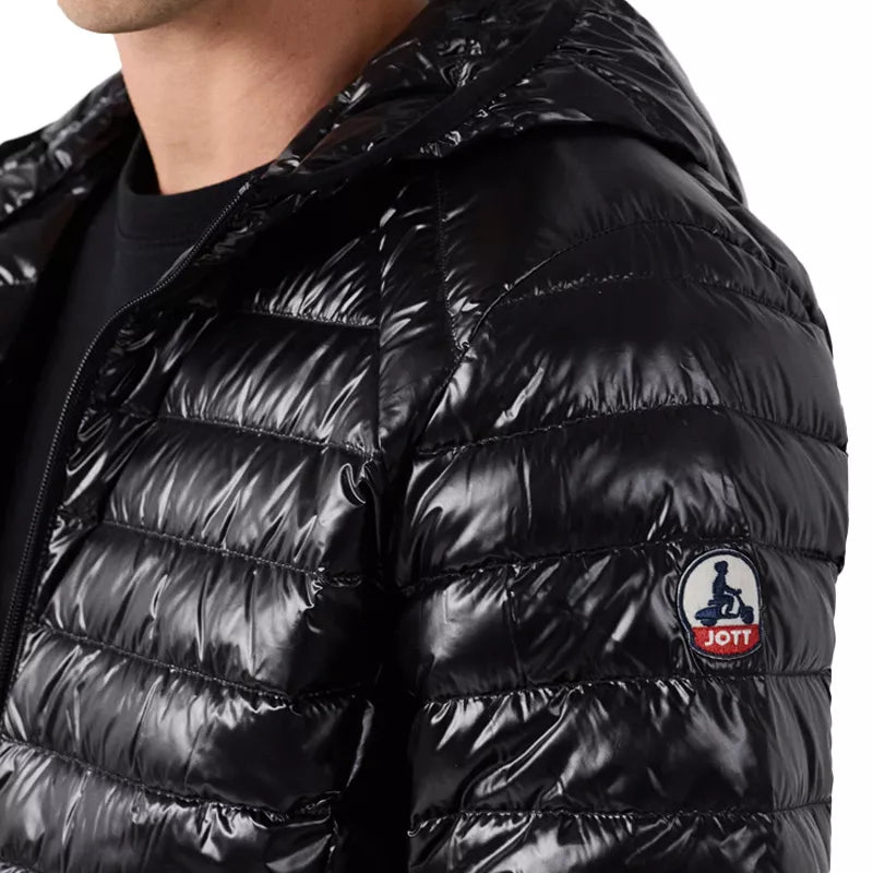 Jott - Doudoune Légère À Capuche Nico Shiny - Noir