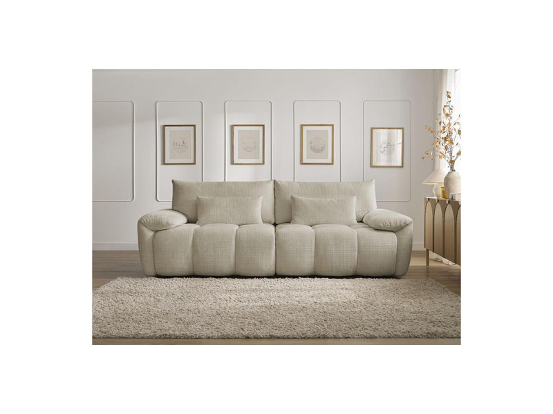 Canapé Droit Fixe 3 Places - Ivane - Tissu Texturé
