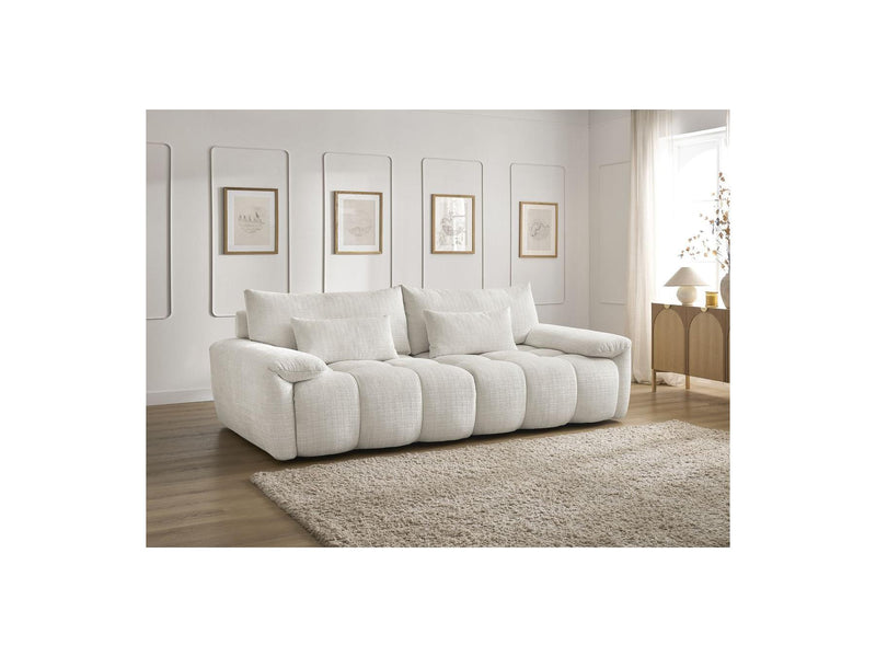 Canapé Droit Fixe 3 Places - Ivane - Tissu Texturé
