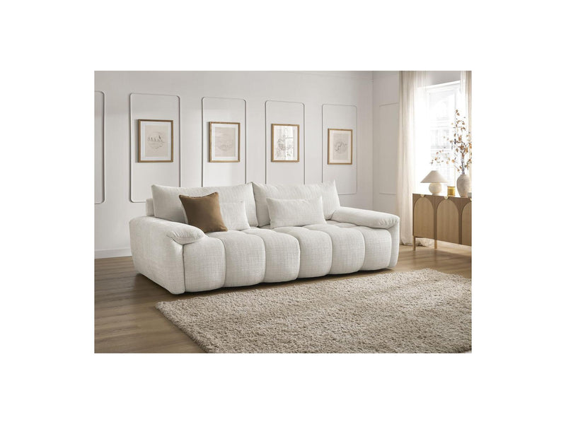 Canapé Droit Fixe 3 Places - Ivane - Tissu Texturé