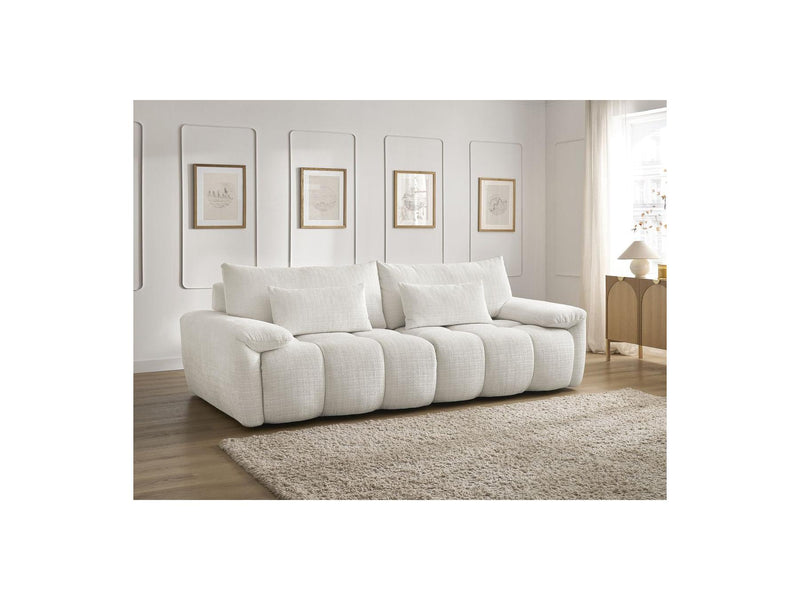 Canapé Droit Fixe 3 Places - Ivane - Tissu Texturé